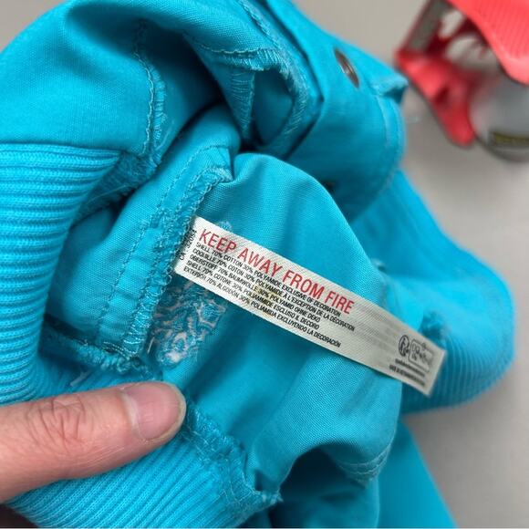 Free People FP Movement Teal Blue Mesmerize Me Cargo Pants Logo Trim Small NWT - Picture 9 of 10